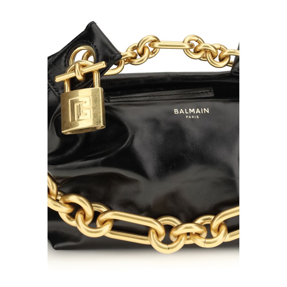 Balmain Black Calf Leather Bos Taurus Shoulder Bag