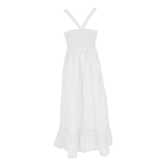 Yes Zee White Linen Casual Dress