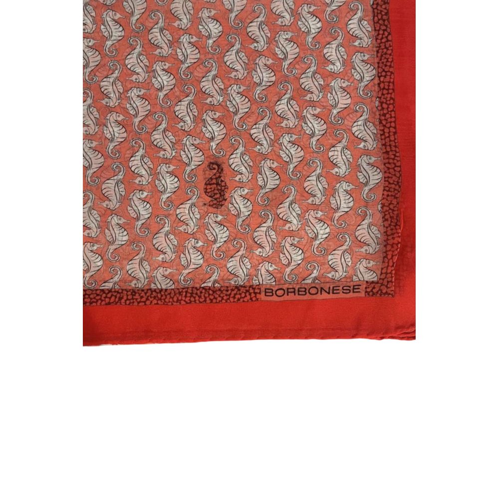 Borbonese Red Silk Women Scarf