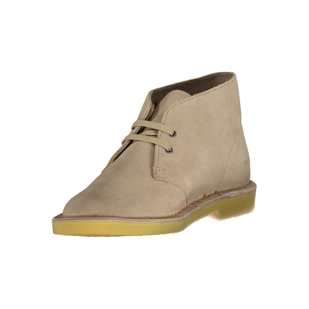 Clarks Beige Leather Ankle Boots