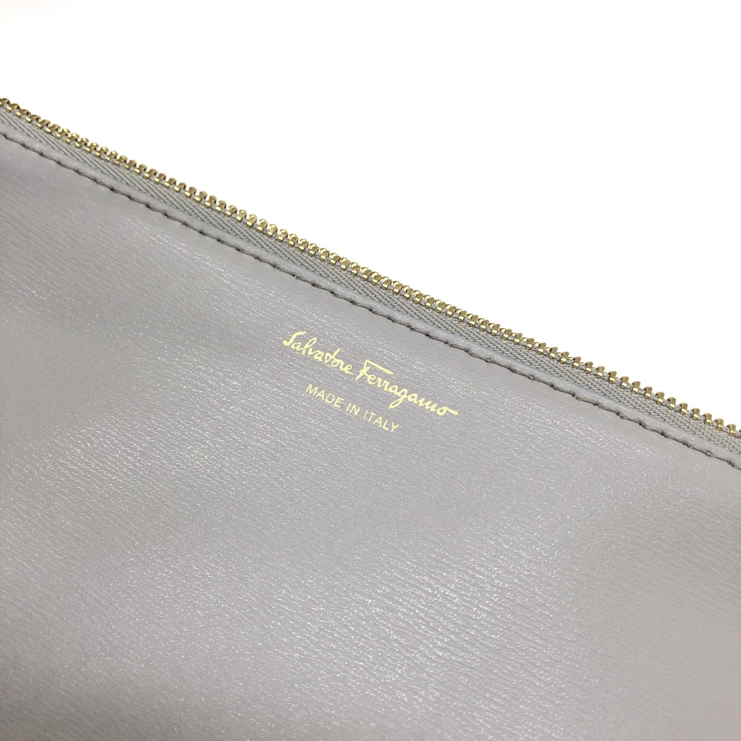 Salvatore Ferragamo Gancio City Light Grey Leather Tote Bag