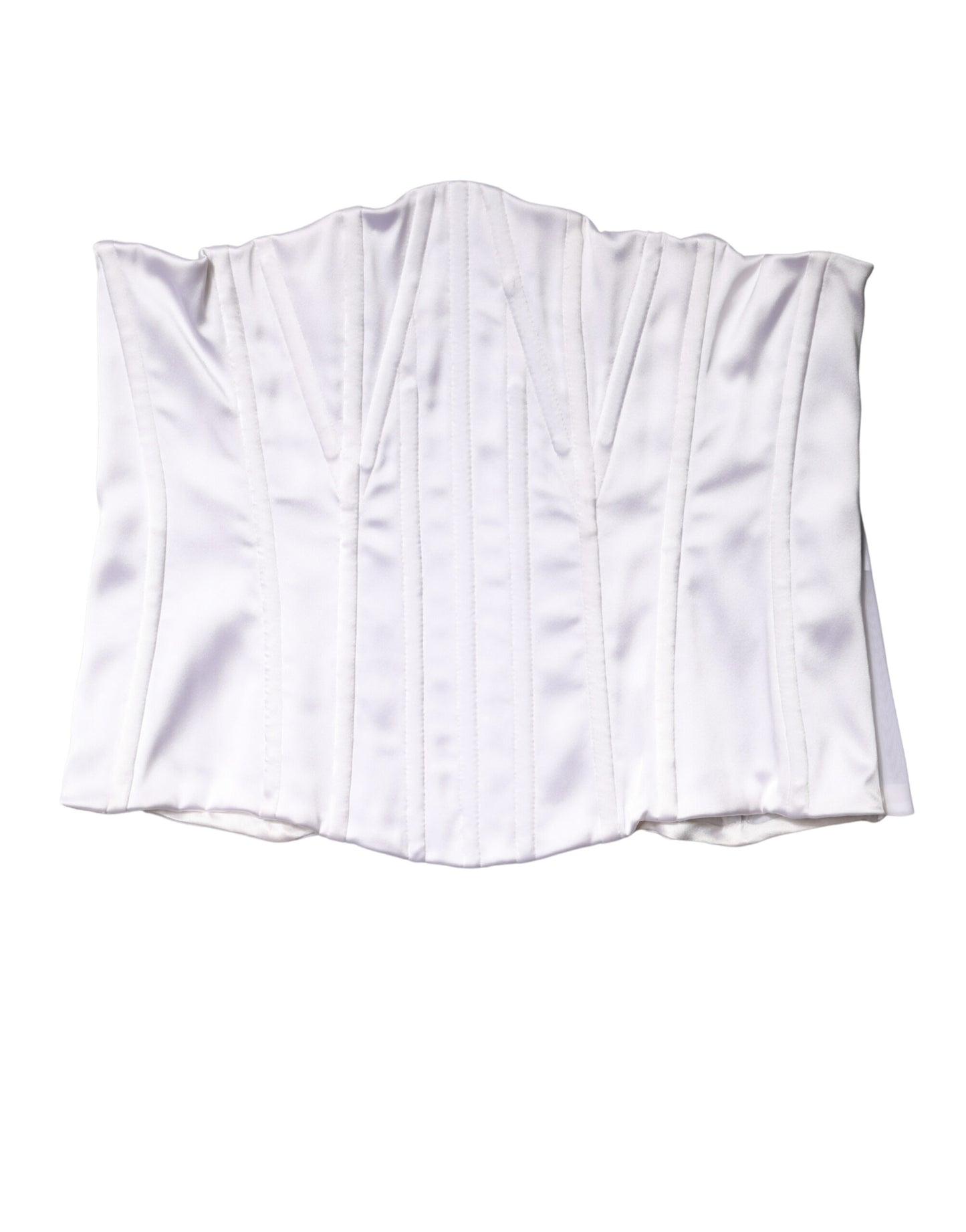 Dolce & Gabbana White Polyamide Waist Cincher Bustier Corset Top
