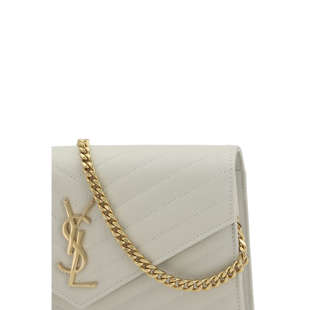 Saint Laurent White Calf Leather Bos Taurus Shoulder Bag