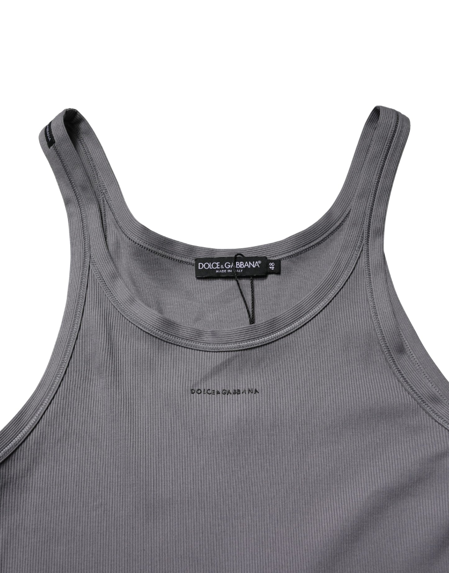 Dolce & Gabbana Gray Sleeveless Round Neck Tank Top T-shirt