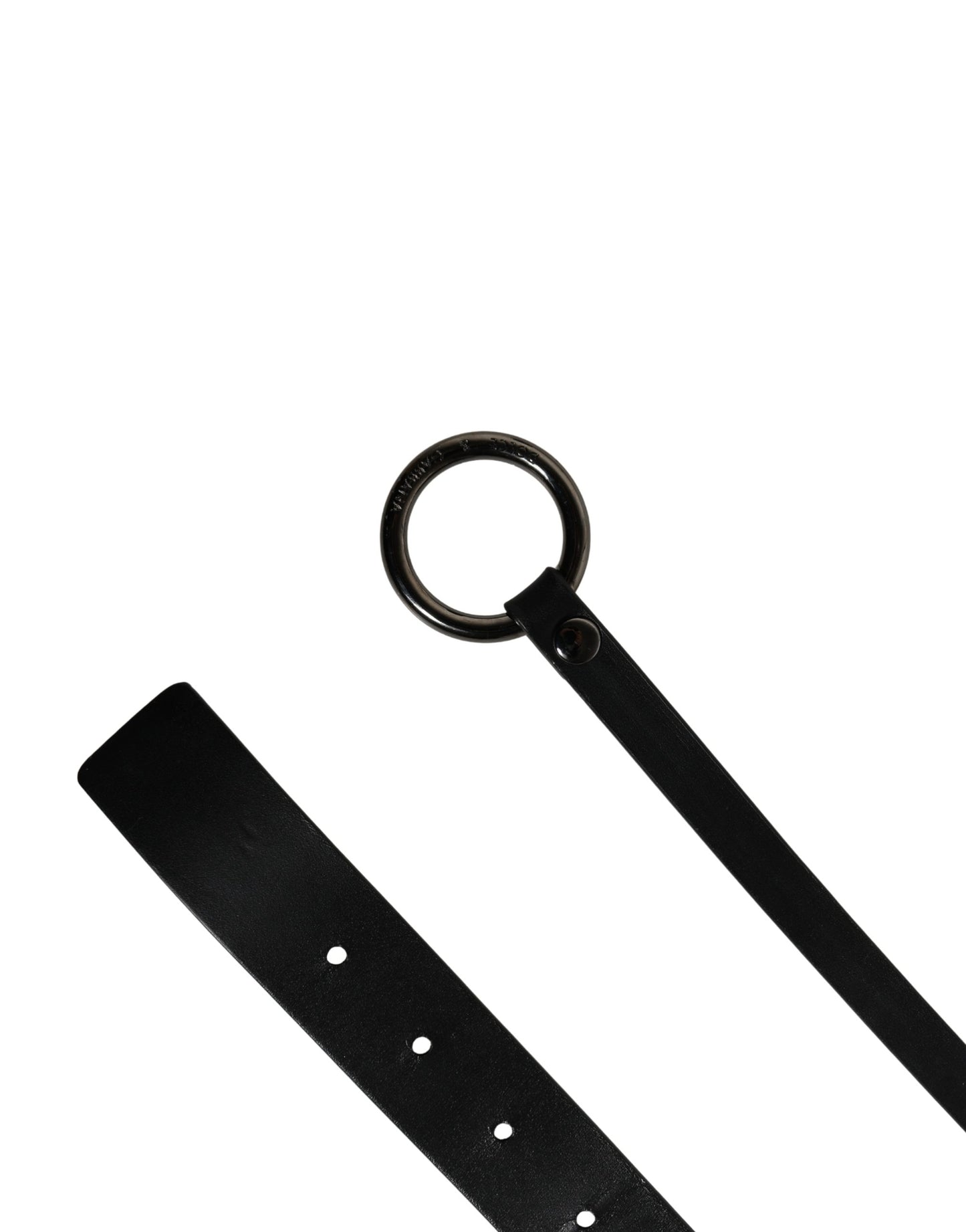 Dolce & Gabbana Men Black Calfskin Leather Metal Buckle Belt