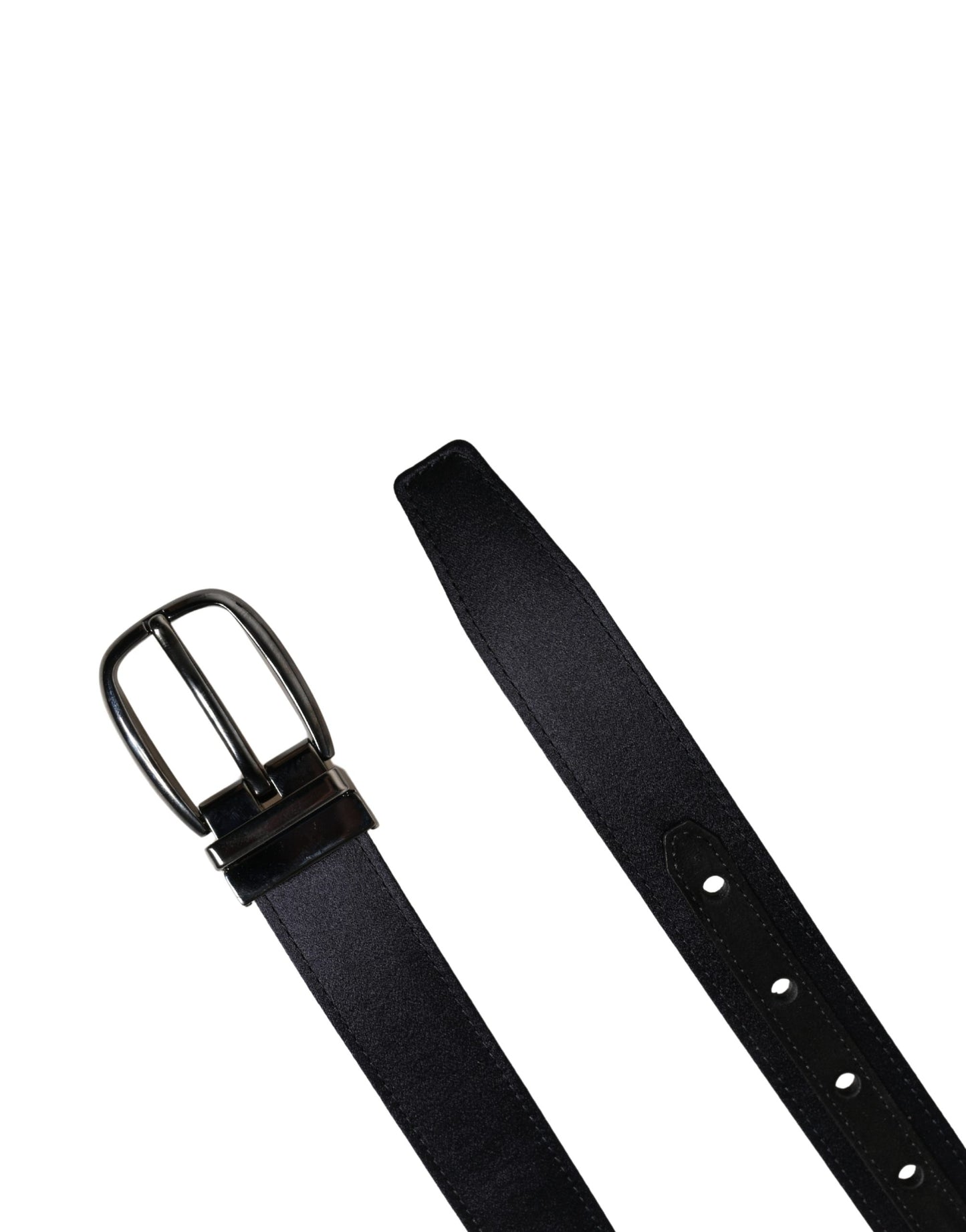 Dolce & Gabbana Men Black Classic Viscose Metal Buckle Belt