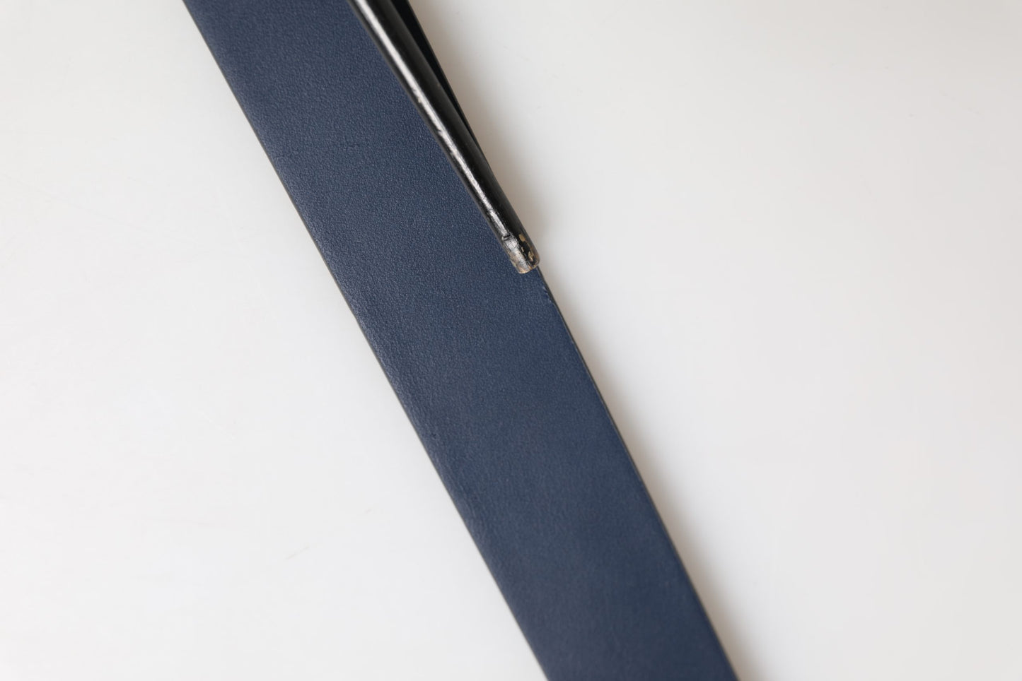 Dolce & Gabbana Men Blue Calf Leather Logo Metal Buckle Belt