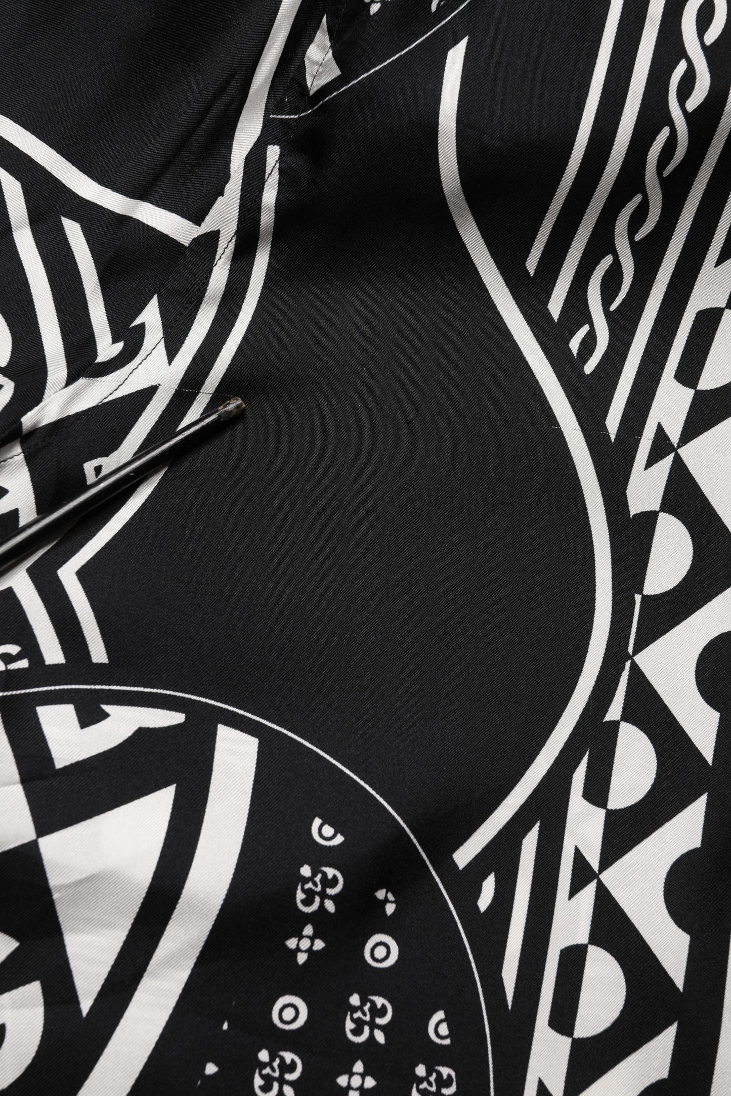 Dolce & Gabbana Black Silk Logo Print Short Sleeves Shirt