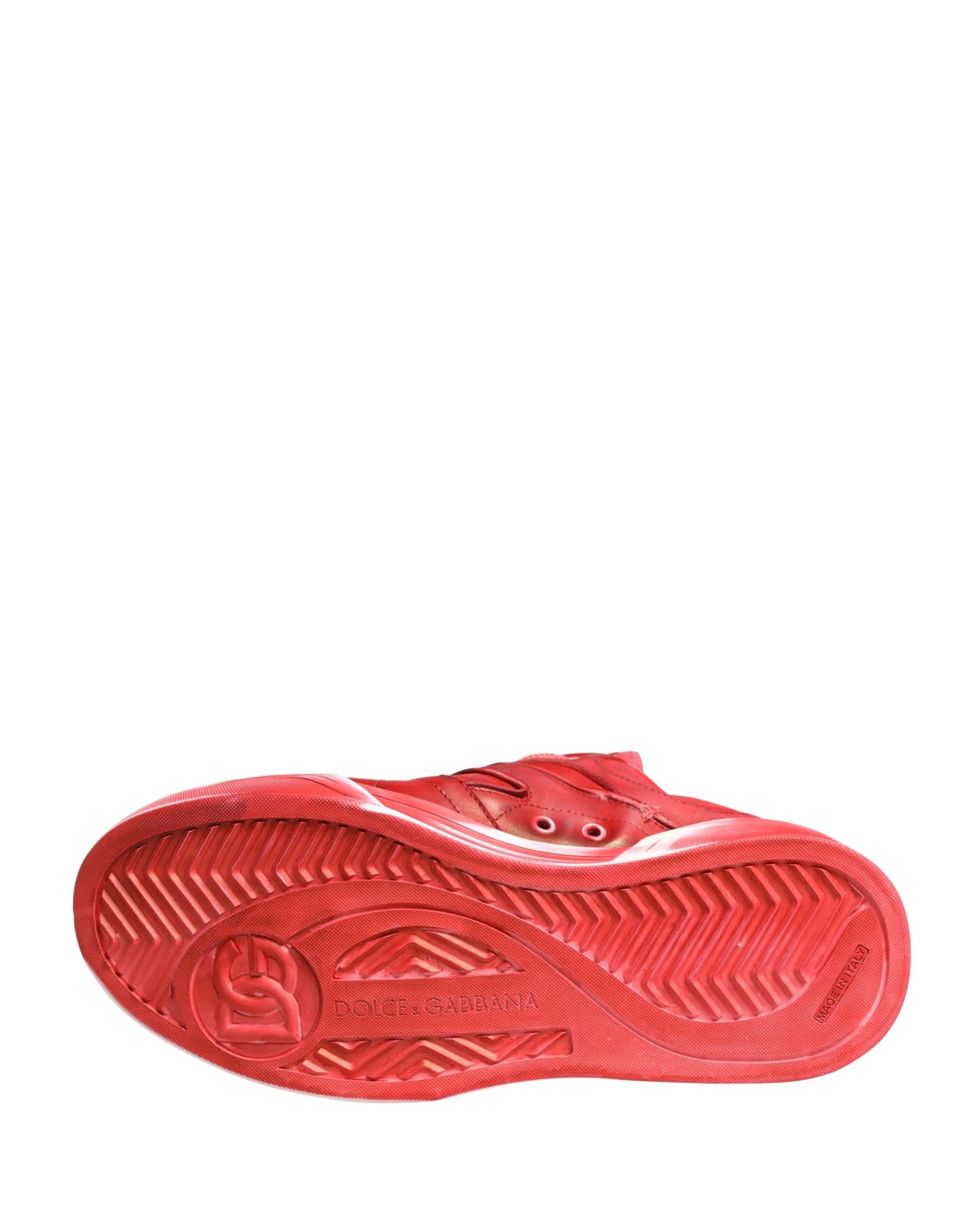 Dolce & Gabbana Red Distressed Suede Men Sneakers Shoes