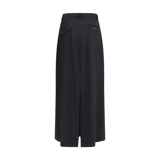 The Row Black Fleece Wool Long Skirt