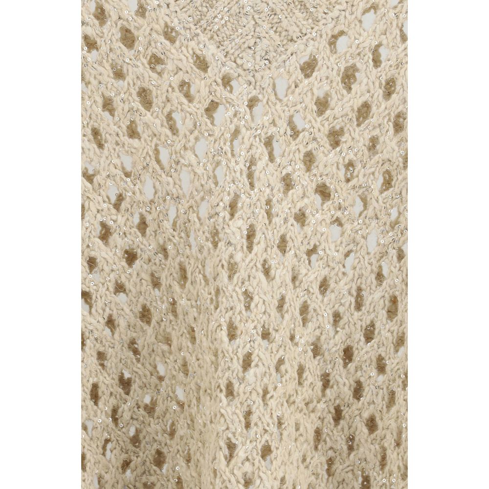 Brunello Cucinelli Beige Silk Sweater