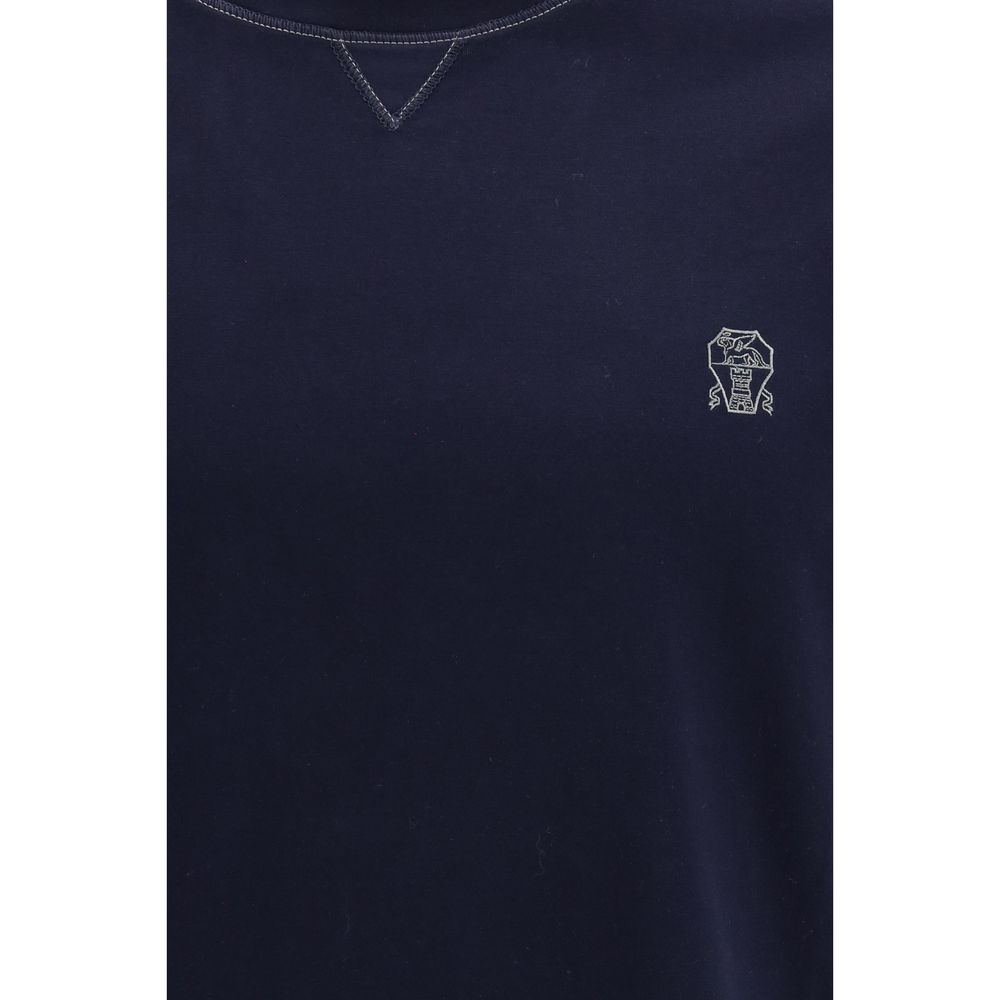 Brunello Cucinelli Blue Cotton T-Shirt