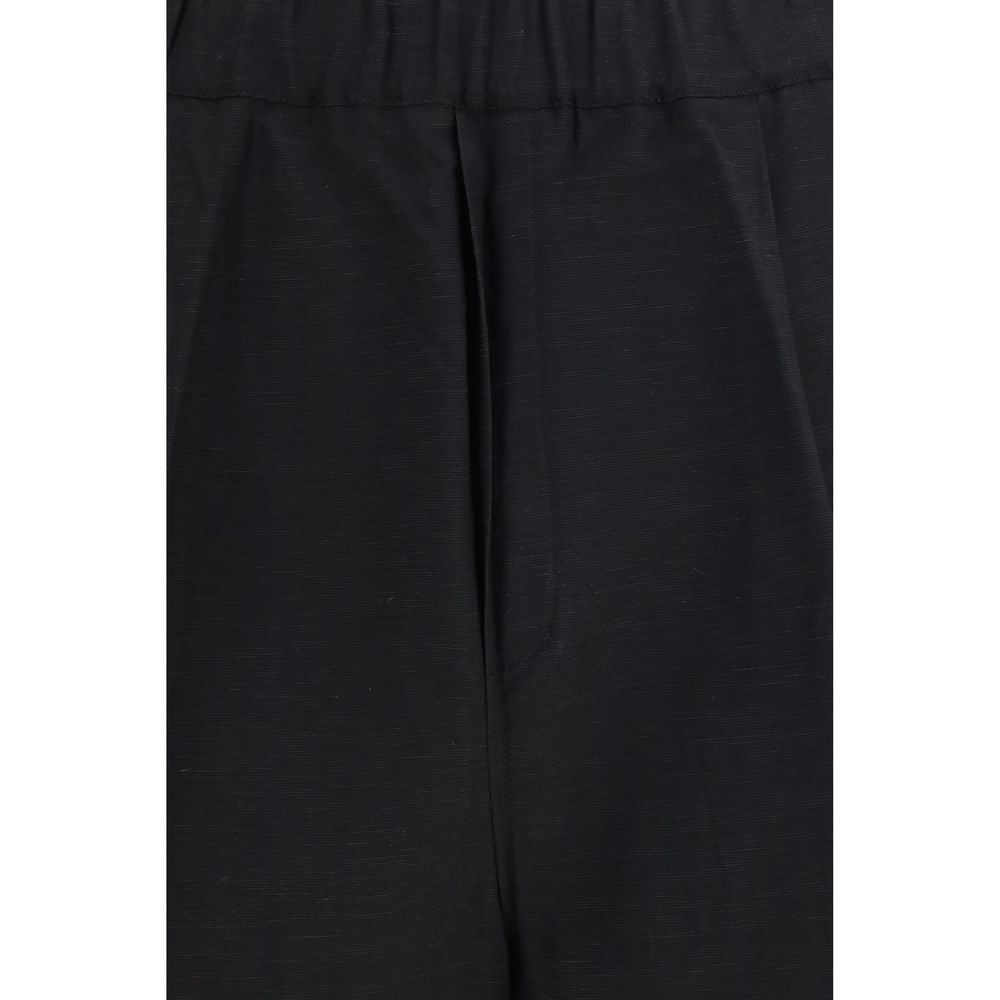 Laneus Black Viscose Bermuda Shorts