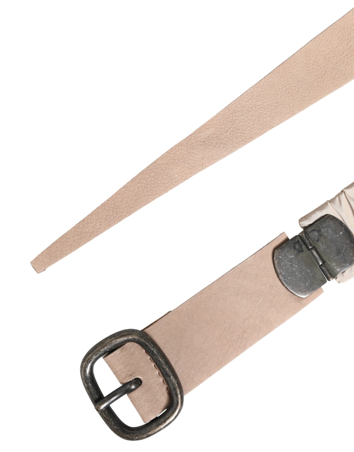 GF Ferre Women Beige Polyester Silver Metal Buckle Waist Belt
