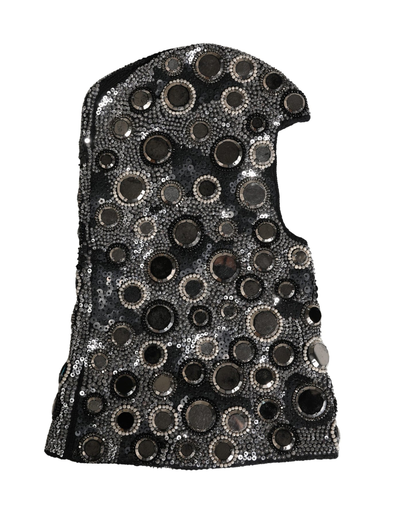 Dolce & Gabbana Black Wool Crystal Embellished Balaclava Hat