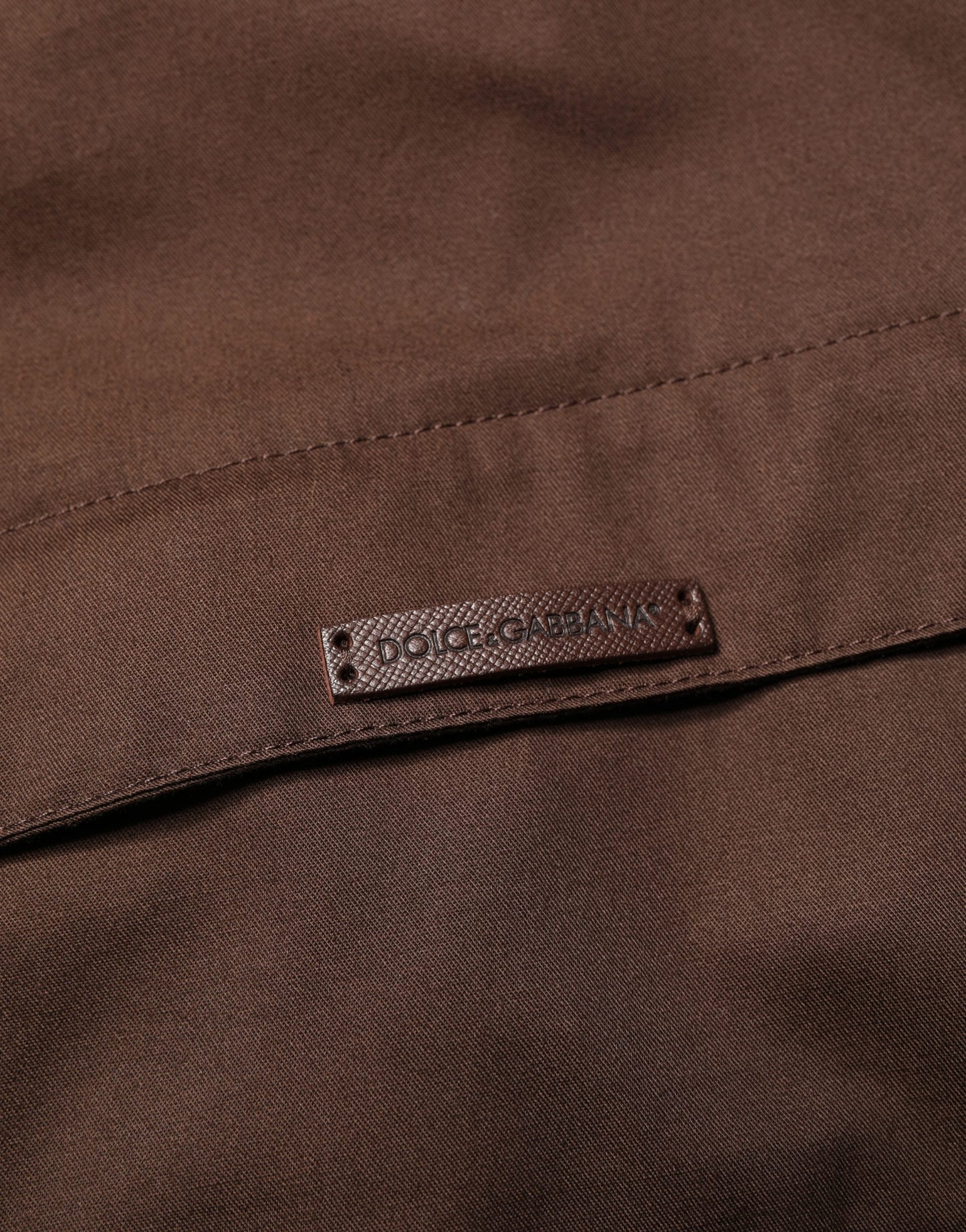 Dolce & Gabbana Brown Beige Cotton Zip Windbreaker Jacket