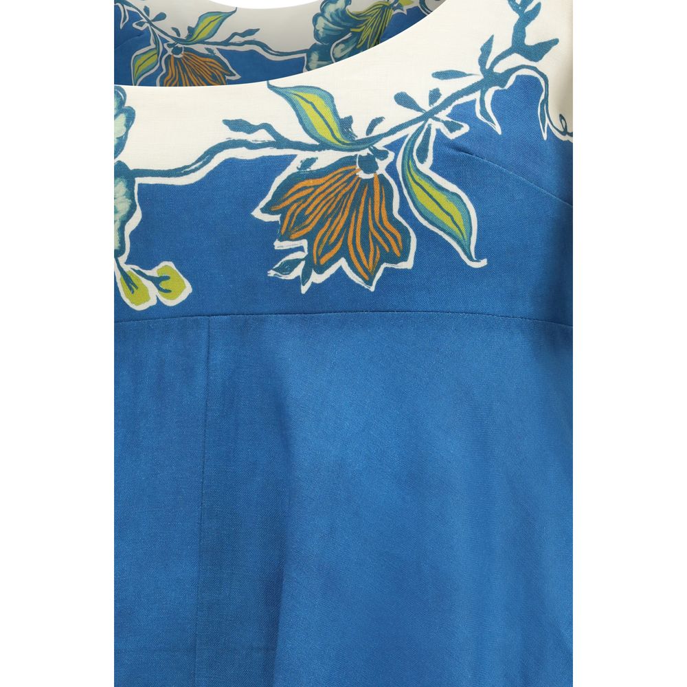 Alemais Blue Linen Casual Dress