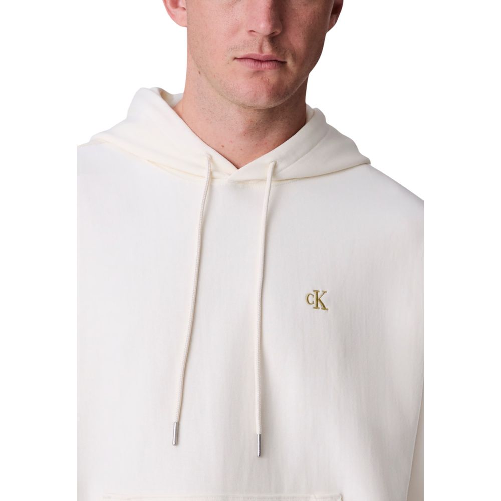 Calvin Klein Jeans White Cotton Hoodie