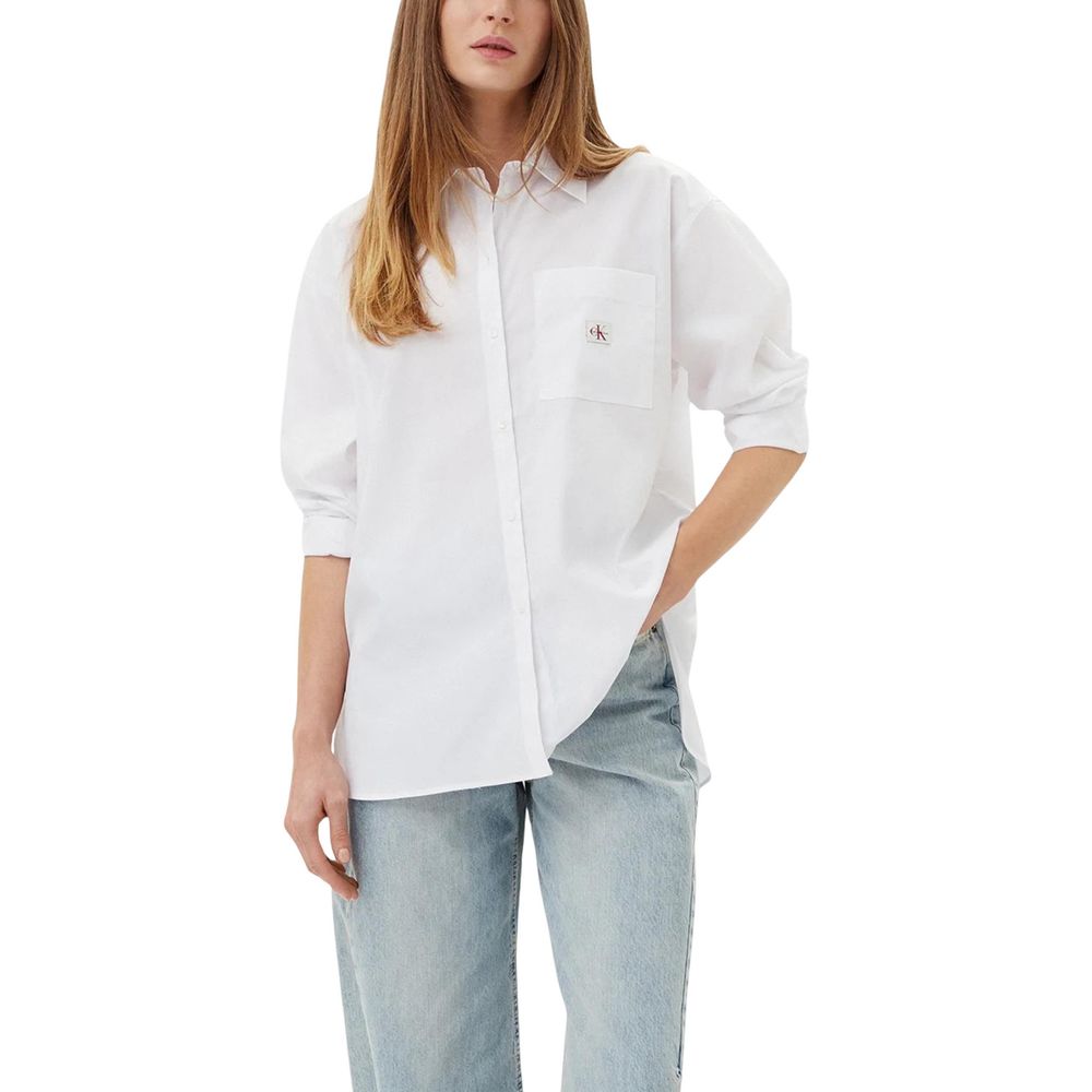 Calvin Klein Jeans White Cotton Blouse