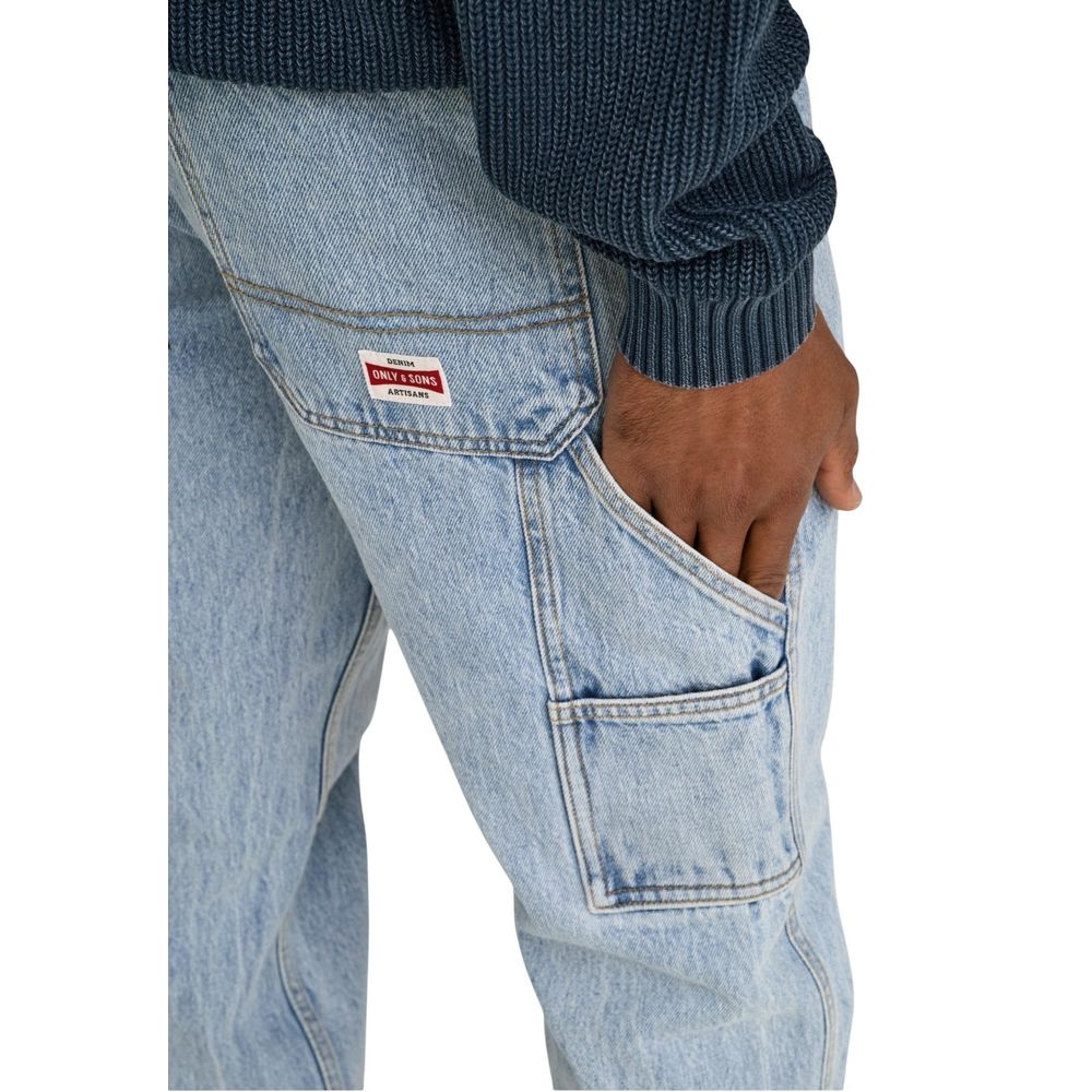 Only & Sons Blue Cotton Relaxed Fit Jeans