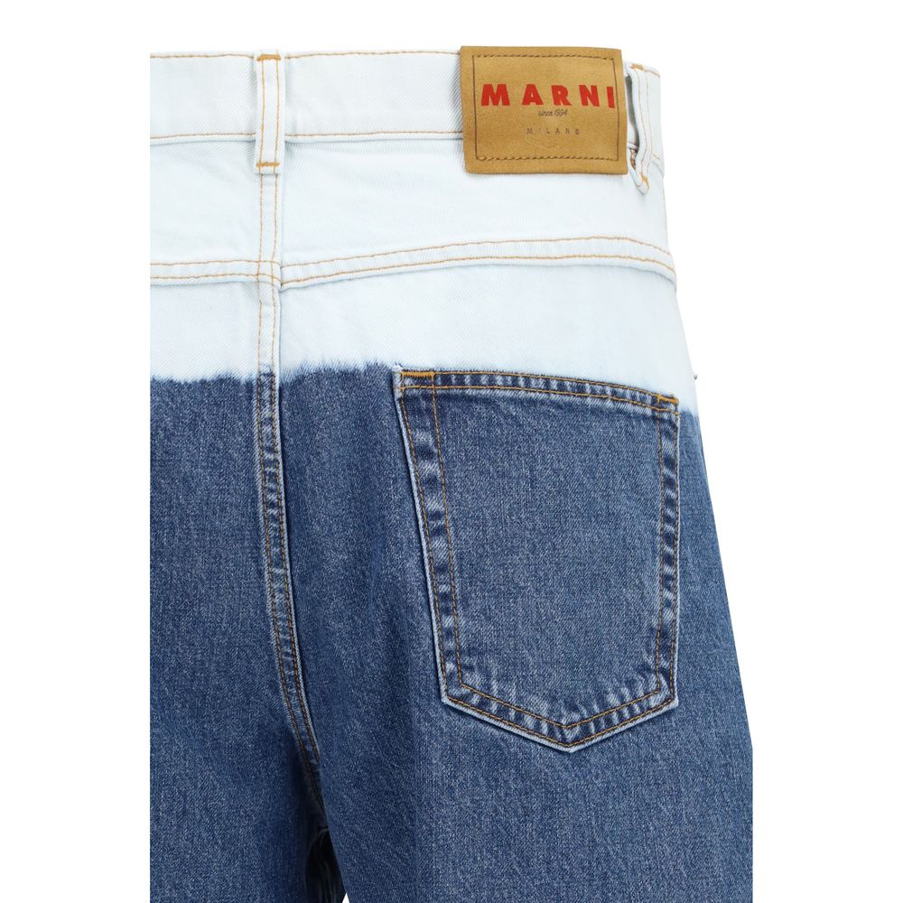 Marni Blue Cotton Straight-Leg Jeans