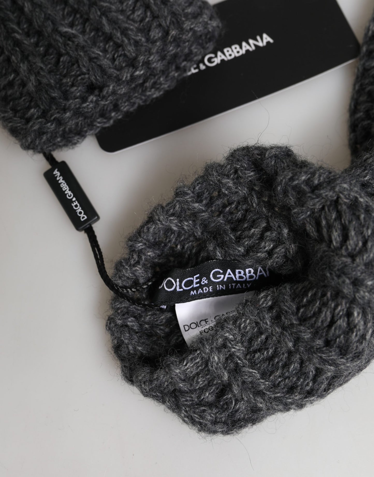 Dolce & Gabbana Gray Acrylic Knitted Fingerless Arm Warmer Gloves