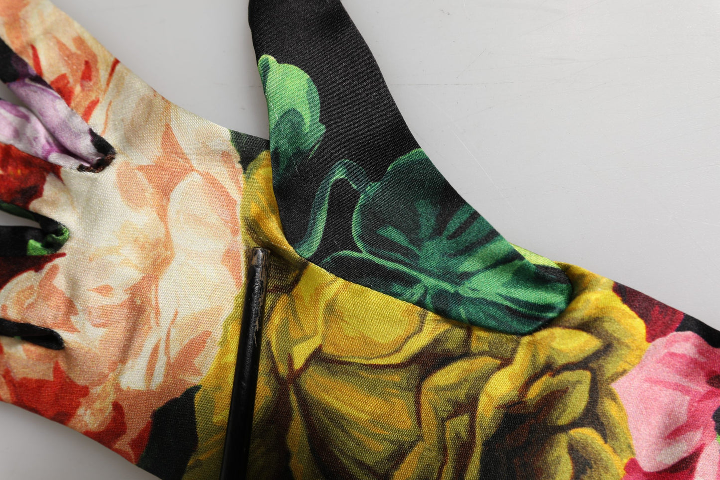 Dolce & Gabbana Multicolor Floral Print Elbow Length Women Gloves