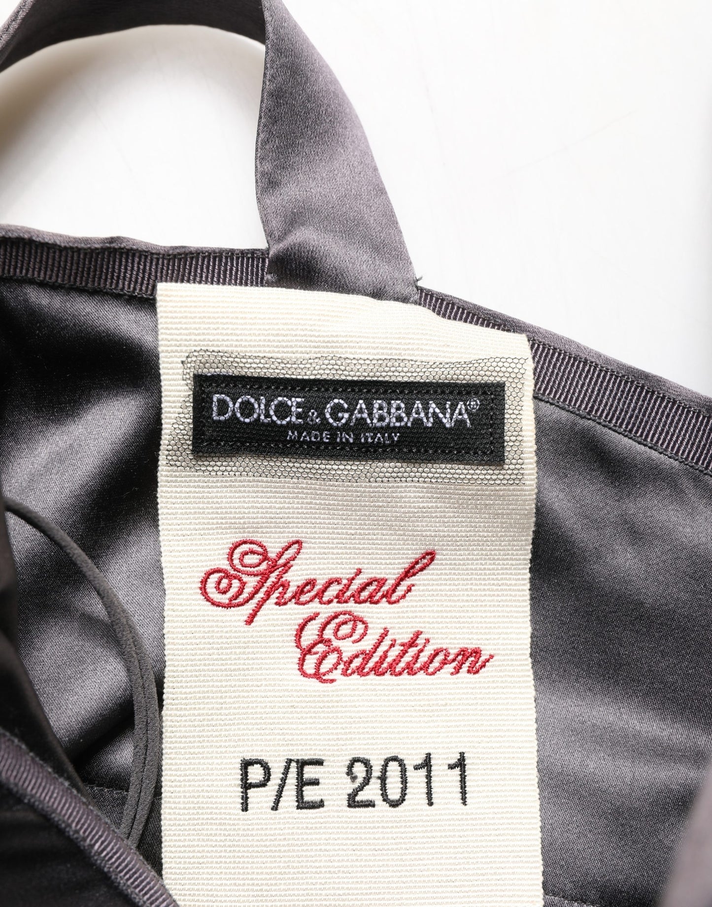 Dolce & Gabbana Black Satin Sleeveless Sweetheart Dress