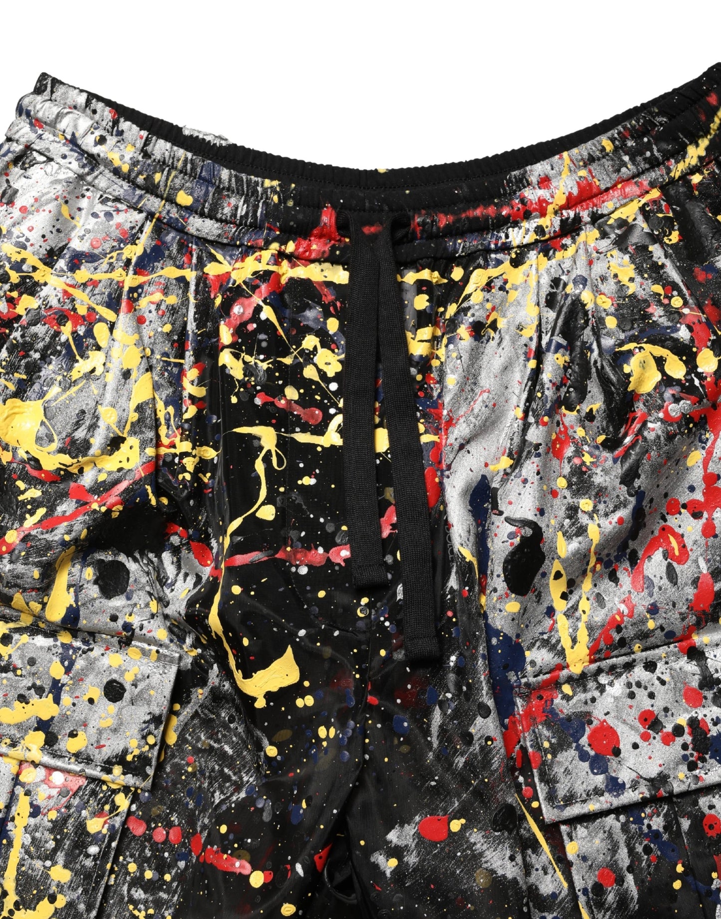 Dolce & Gabbana Black ColorSplash Effect Cargo Cropped Pants