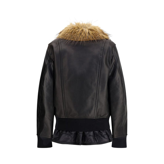 Sacai Black Leather Jacket