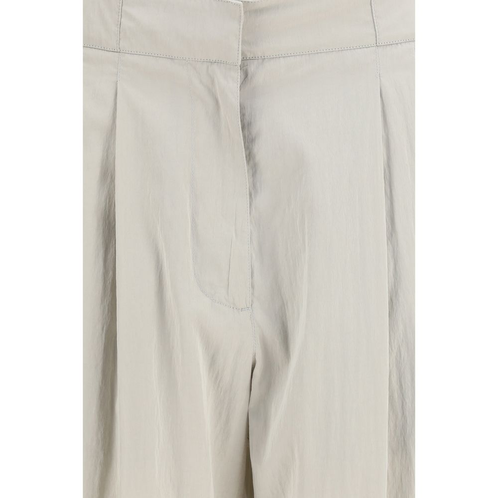 The Row Gray Silk Casual Pants