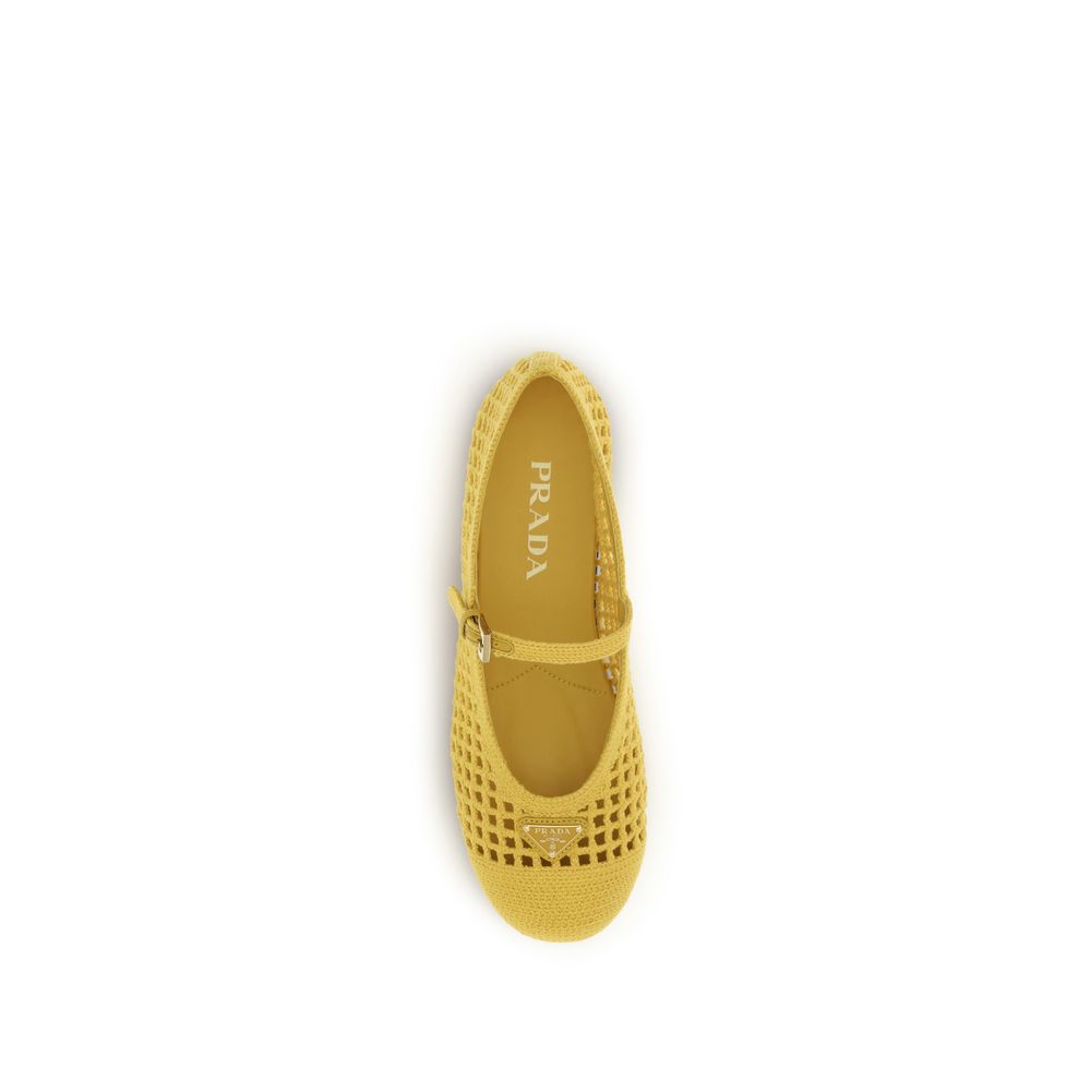 Prada Multicolor Cotton Ballet Flats