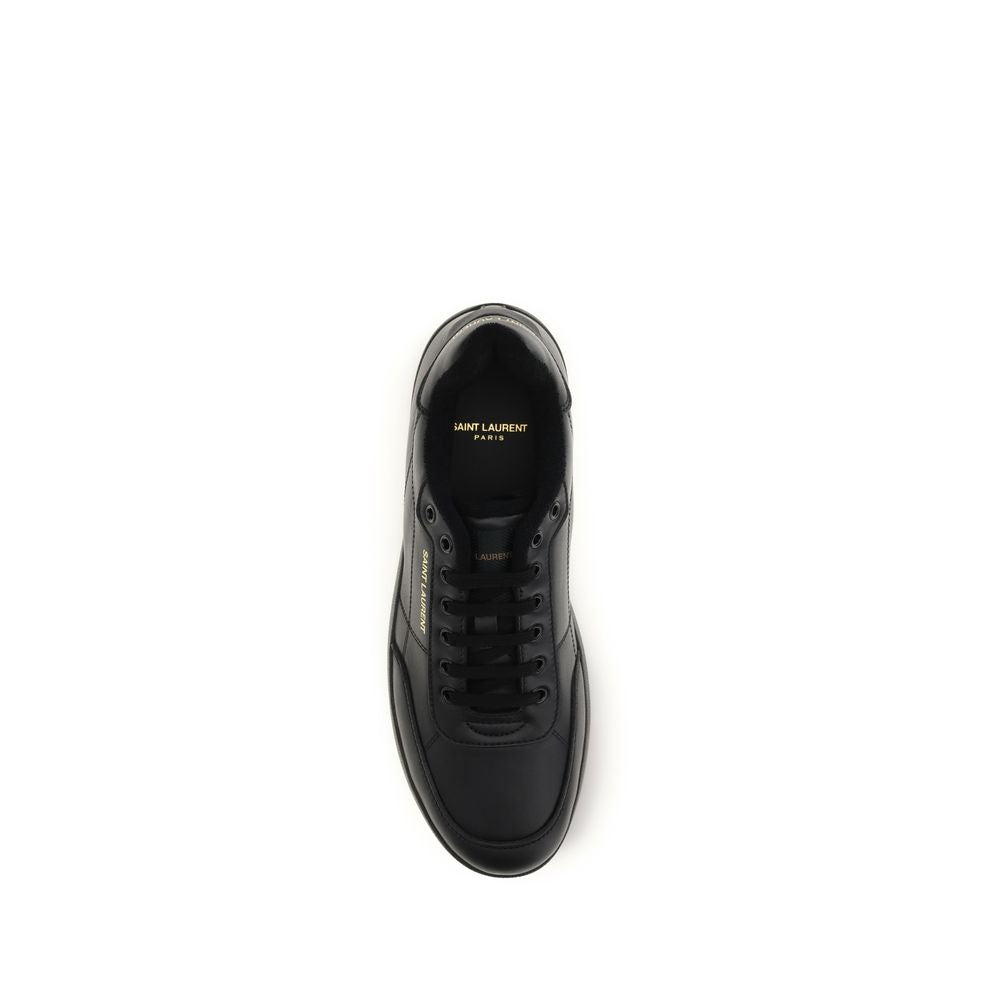 Saint Laurent Black Calf Leather Bos Taurus Low Top Sneakers