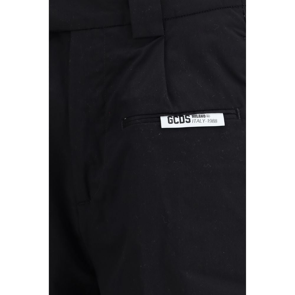 GCDS Black Cotton Bermuda Shorts