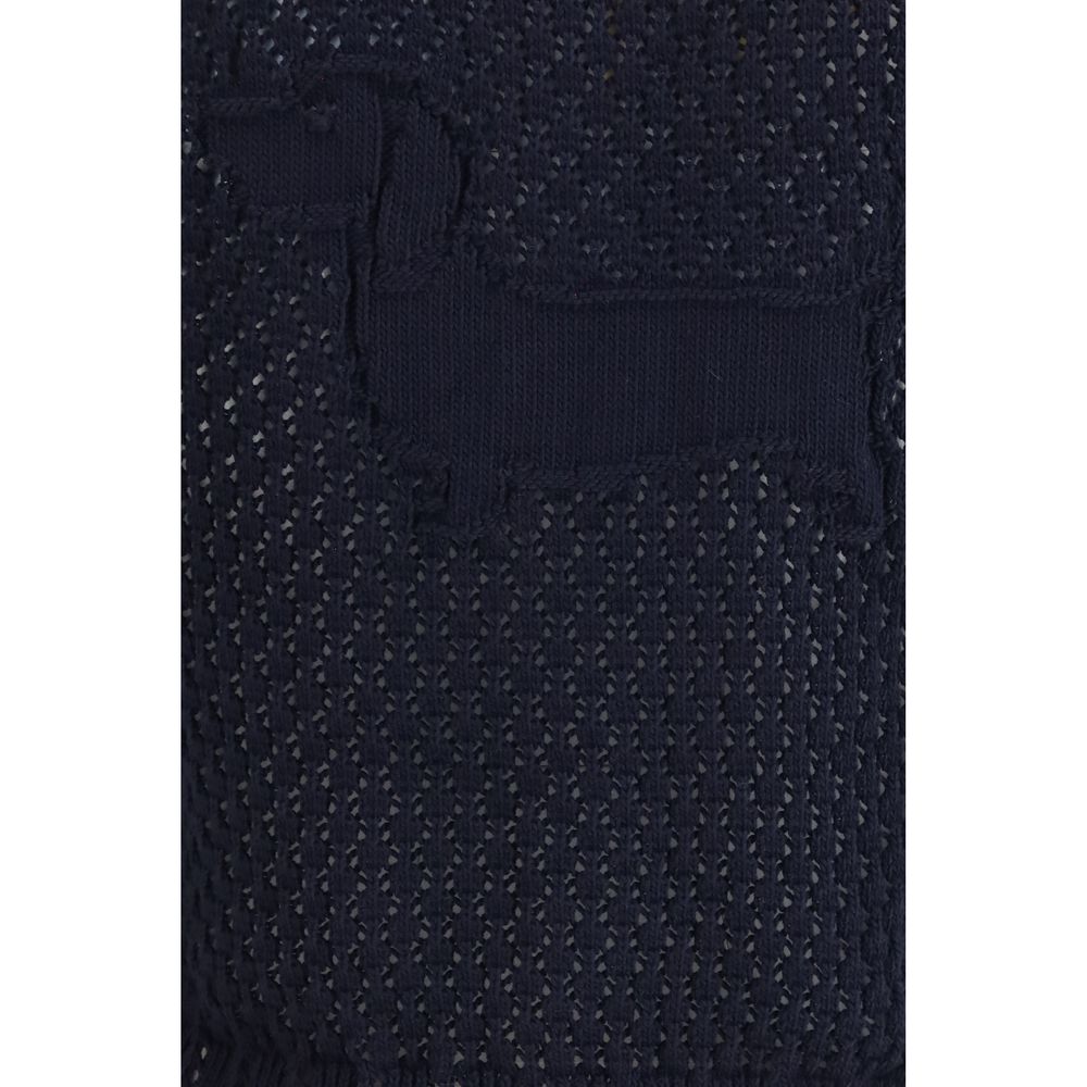 Thom Browne Blue Cotton Cardigan