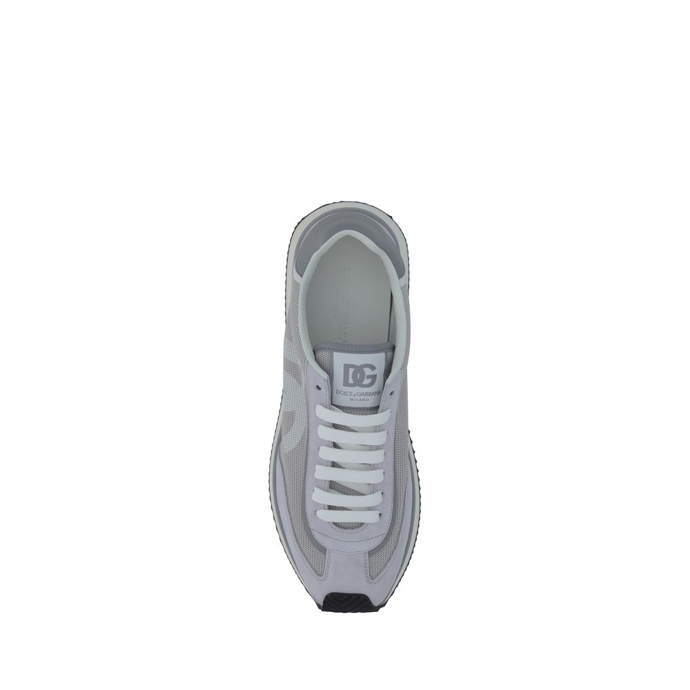 Dolce & Gabbana Gray Fabric Low Top Sneakers