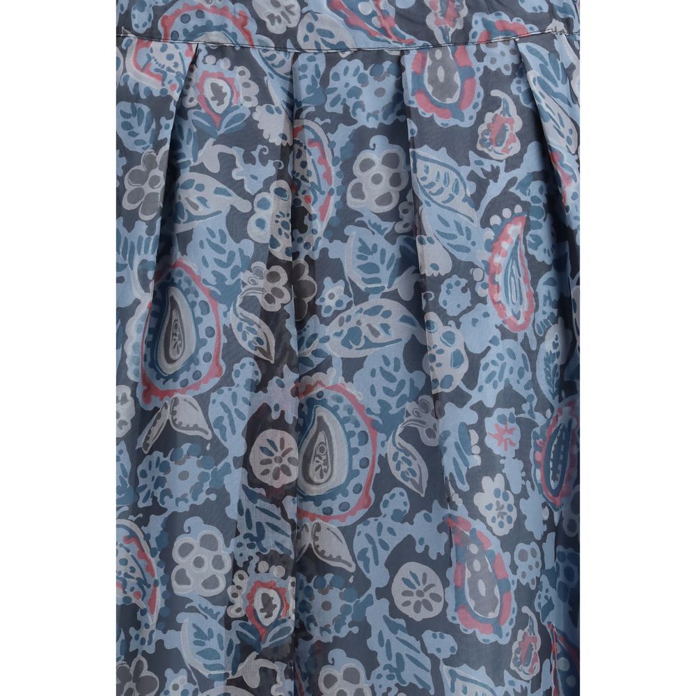 Max Mara Multicolor Silk Long Skirt
