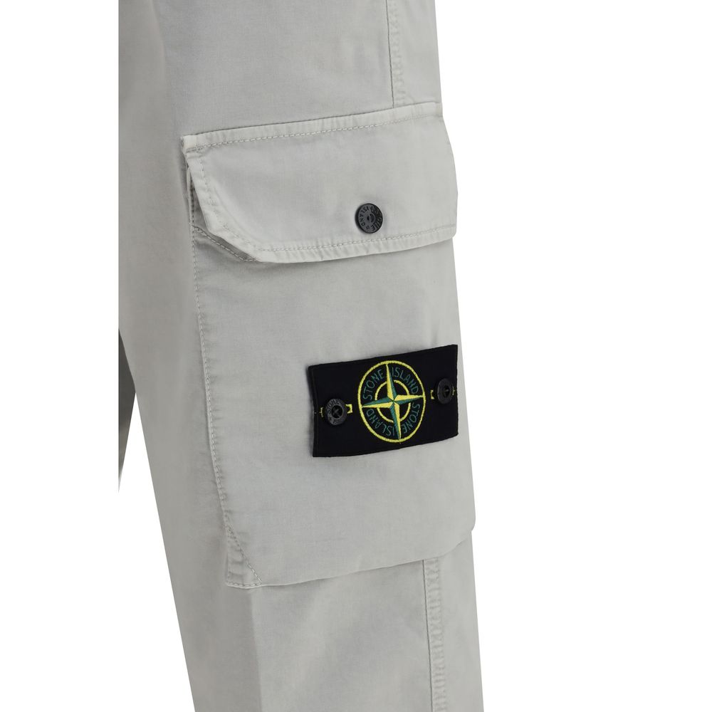 Stone Island Gray Cotton Cargo Pants