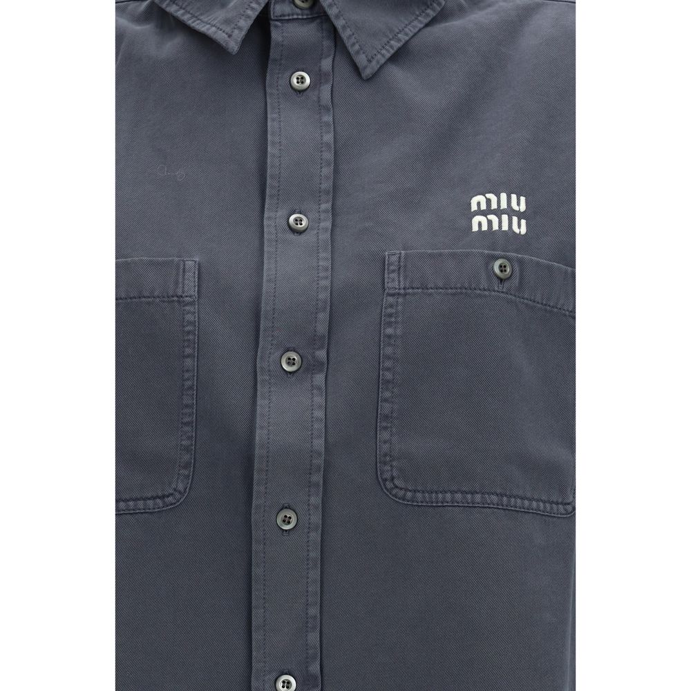 Miu Miu Gray Cotton Dress Shirt