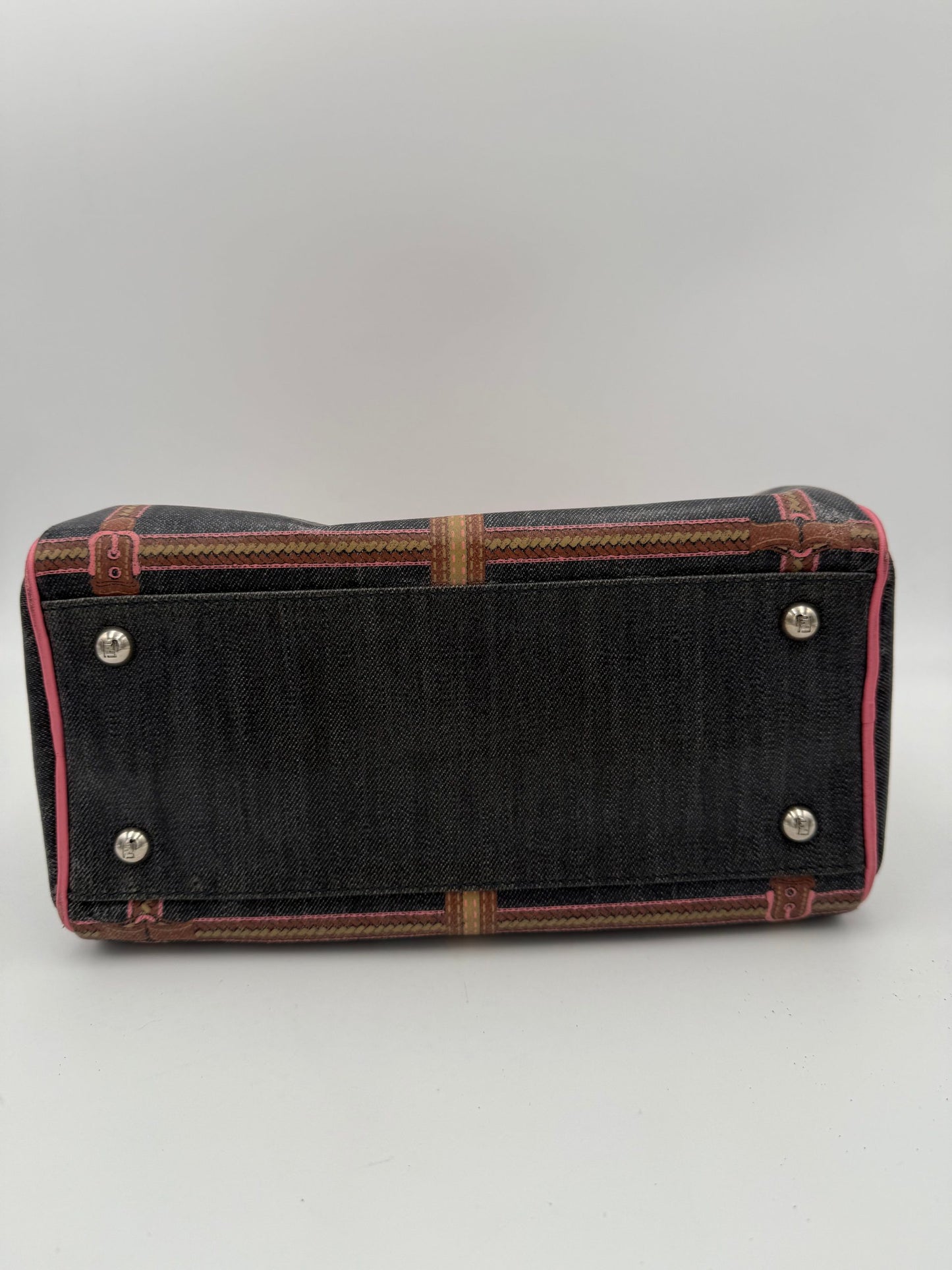 Fendi FENDI Bauletto Canvas Print Selleria Handbag