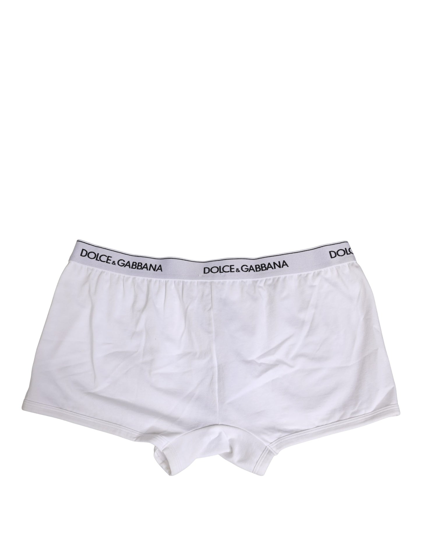 Dolce & Gabbana White Cotton Logo Waistband Regular Boxer Underwear