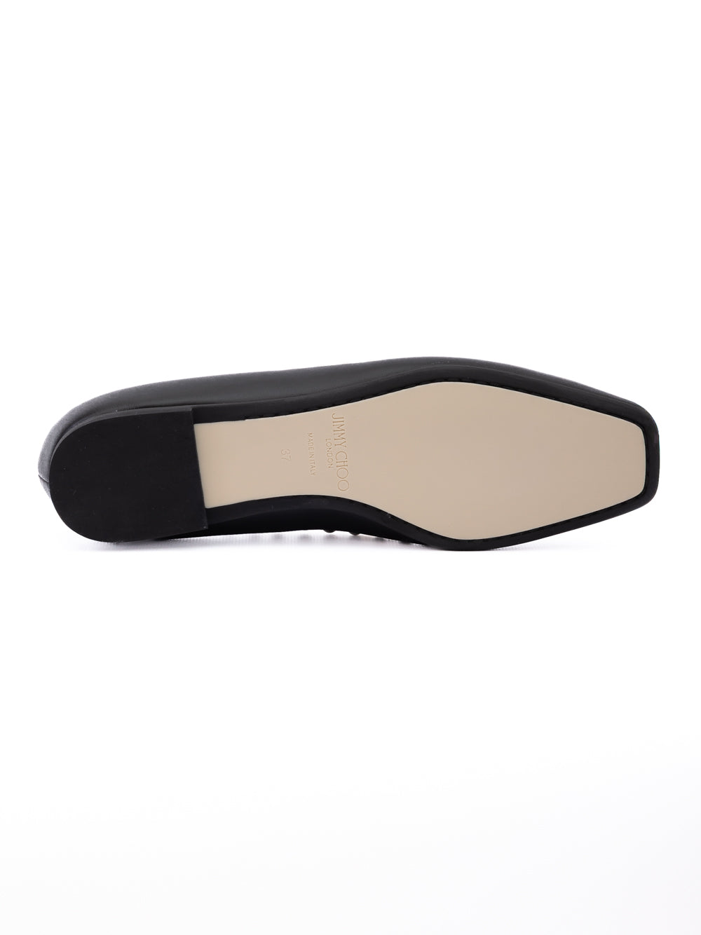 Jimmy Choo Black Leather Dome Studs Mirele Ballet Flat