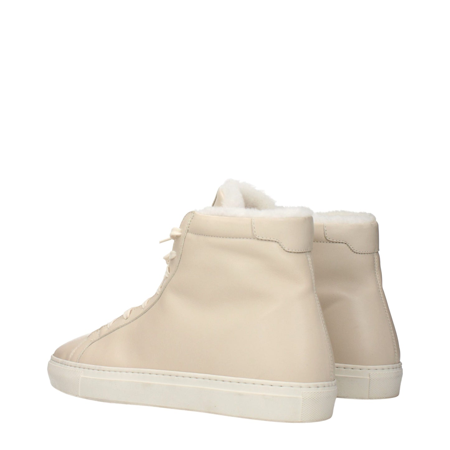 Eleventy Beige Leather Ankle Boots