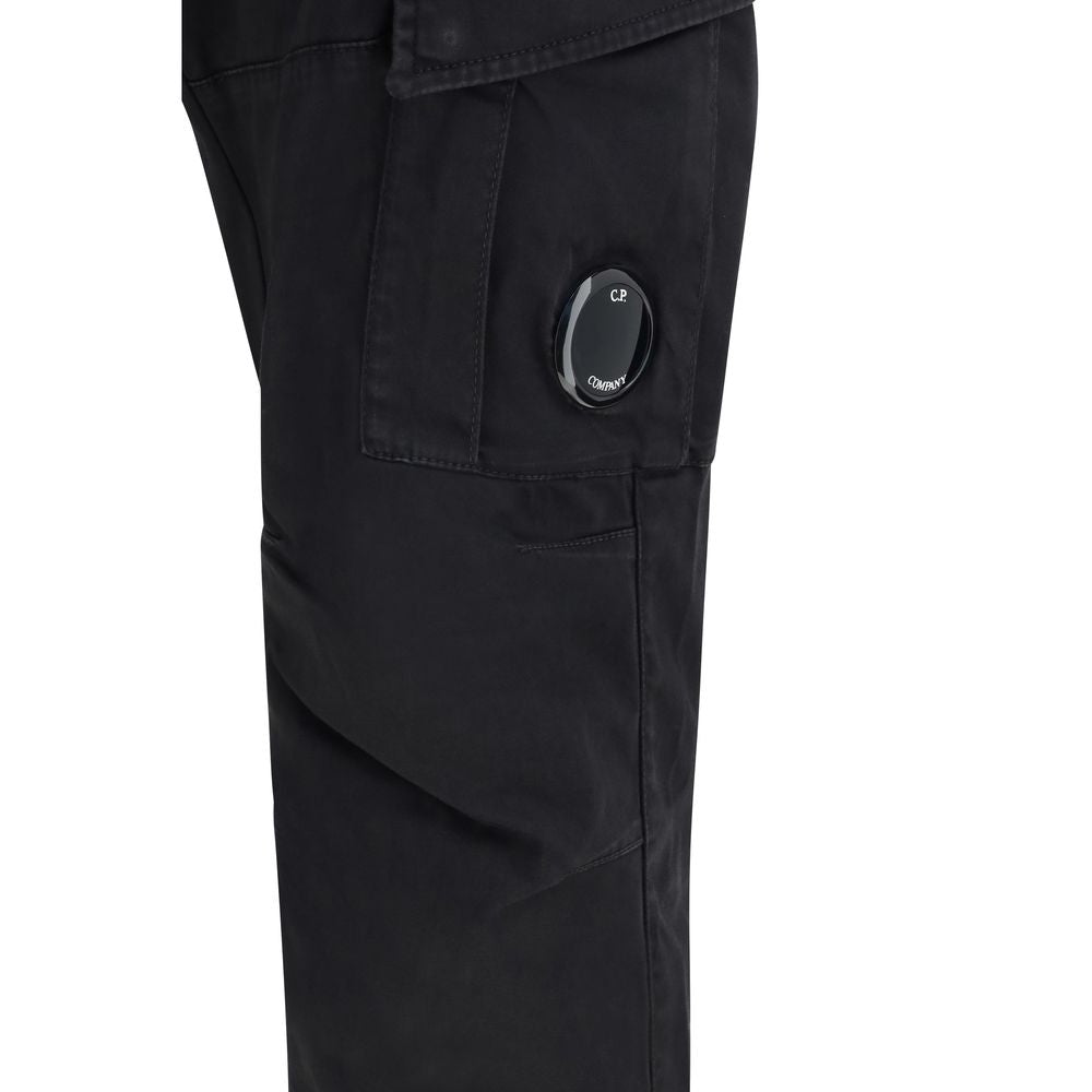 C.P. Company Black Cotton Cargo Pants