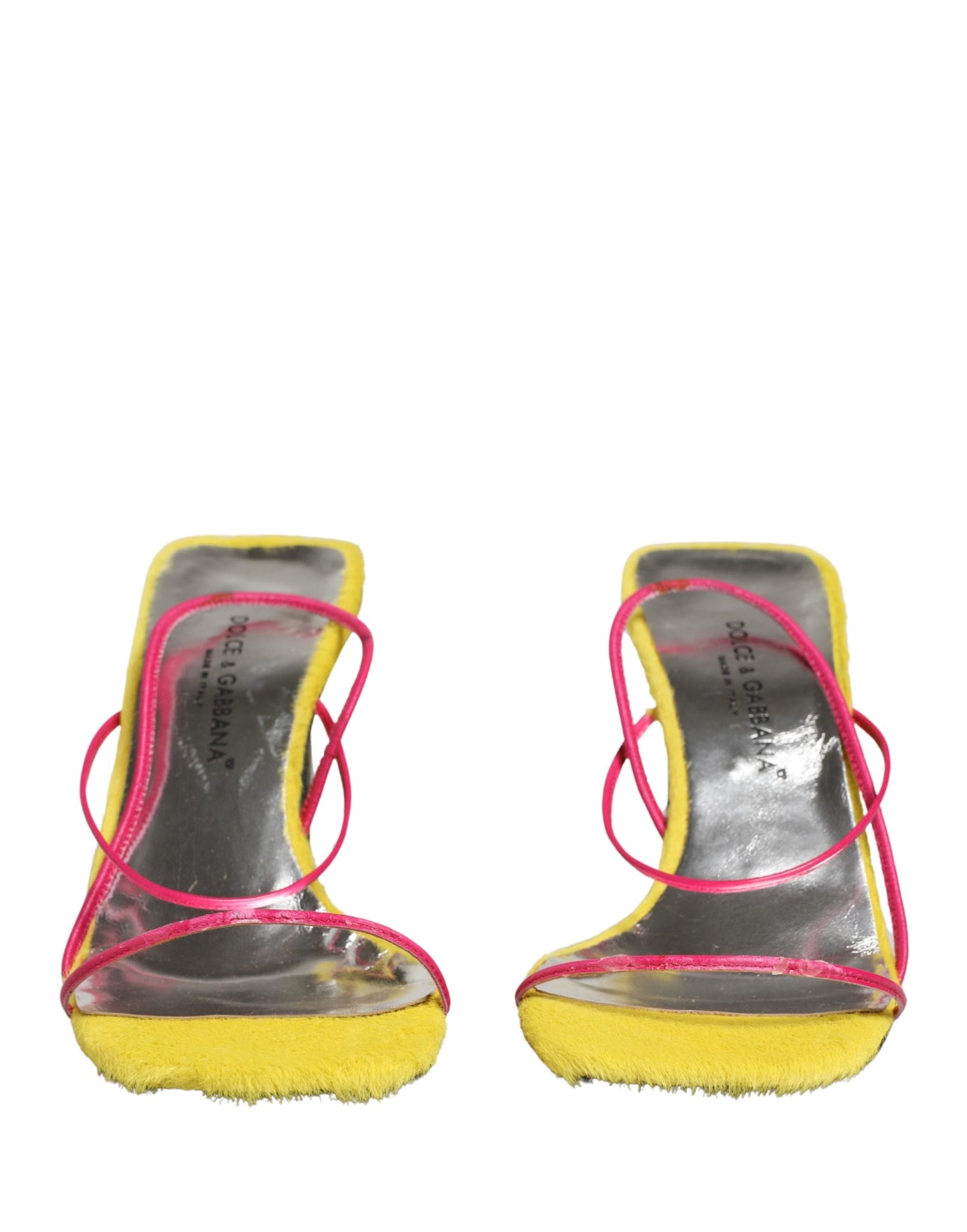 Dolce & Gabbana Multicolor Leather Block Heels Sandals Shoes