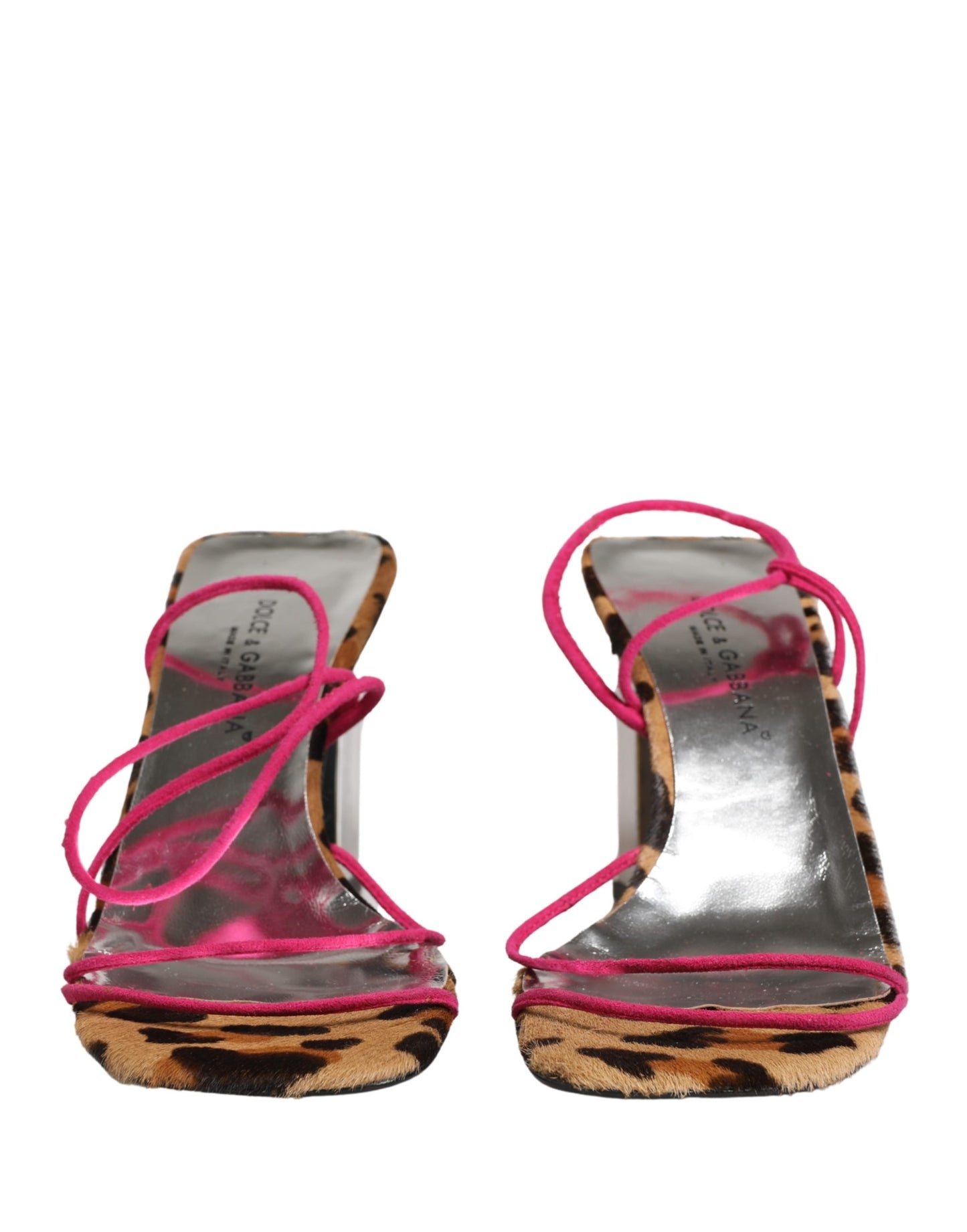 Dolce & Gabbana Multicolor Leather Block Heels Sandals Shoes