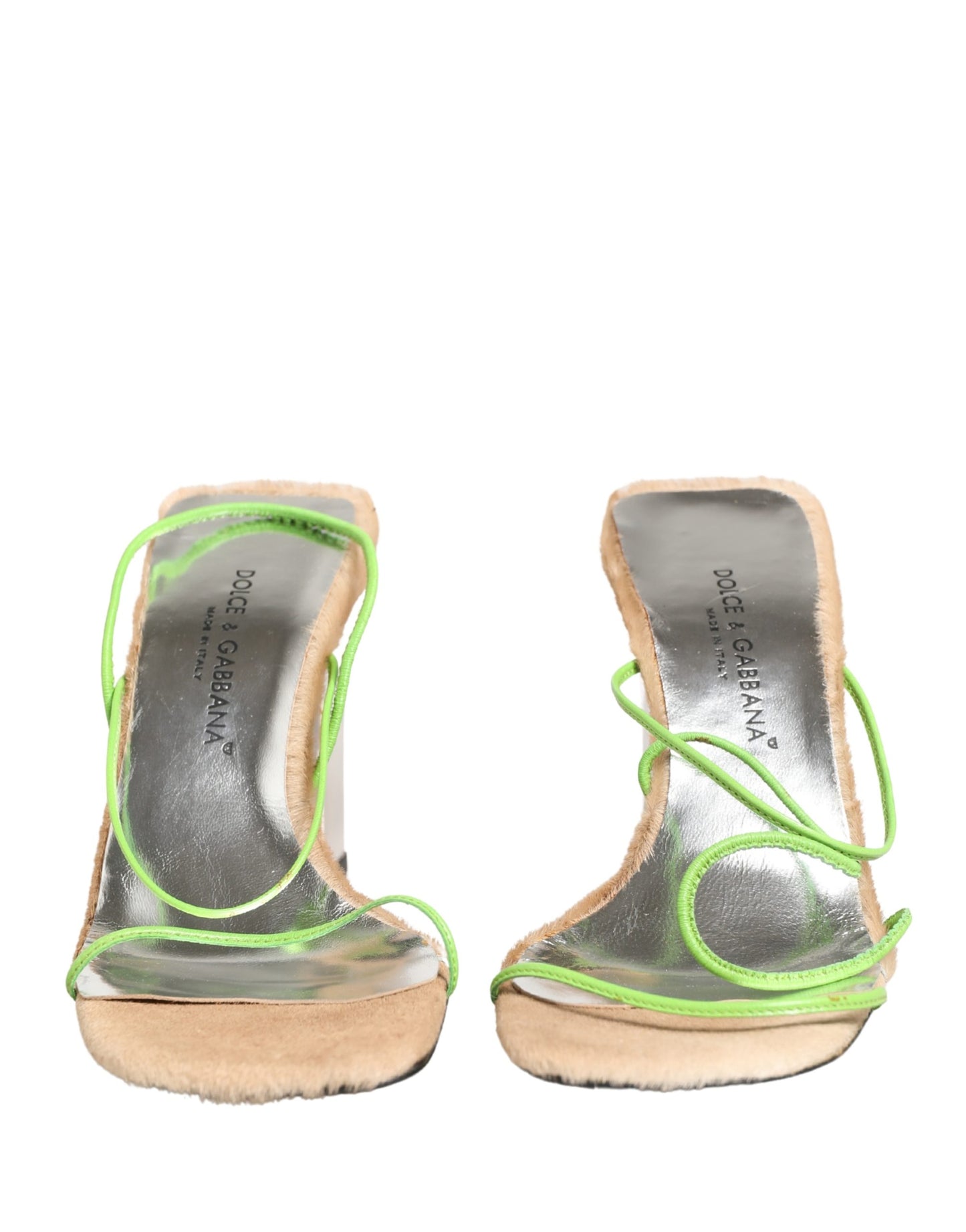 Dolce & Gabbana Multicolor Leather Block Heels Sandals Shoes