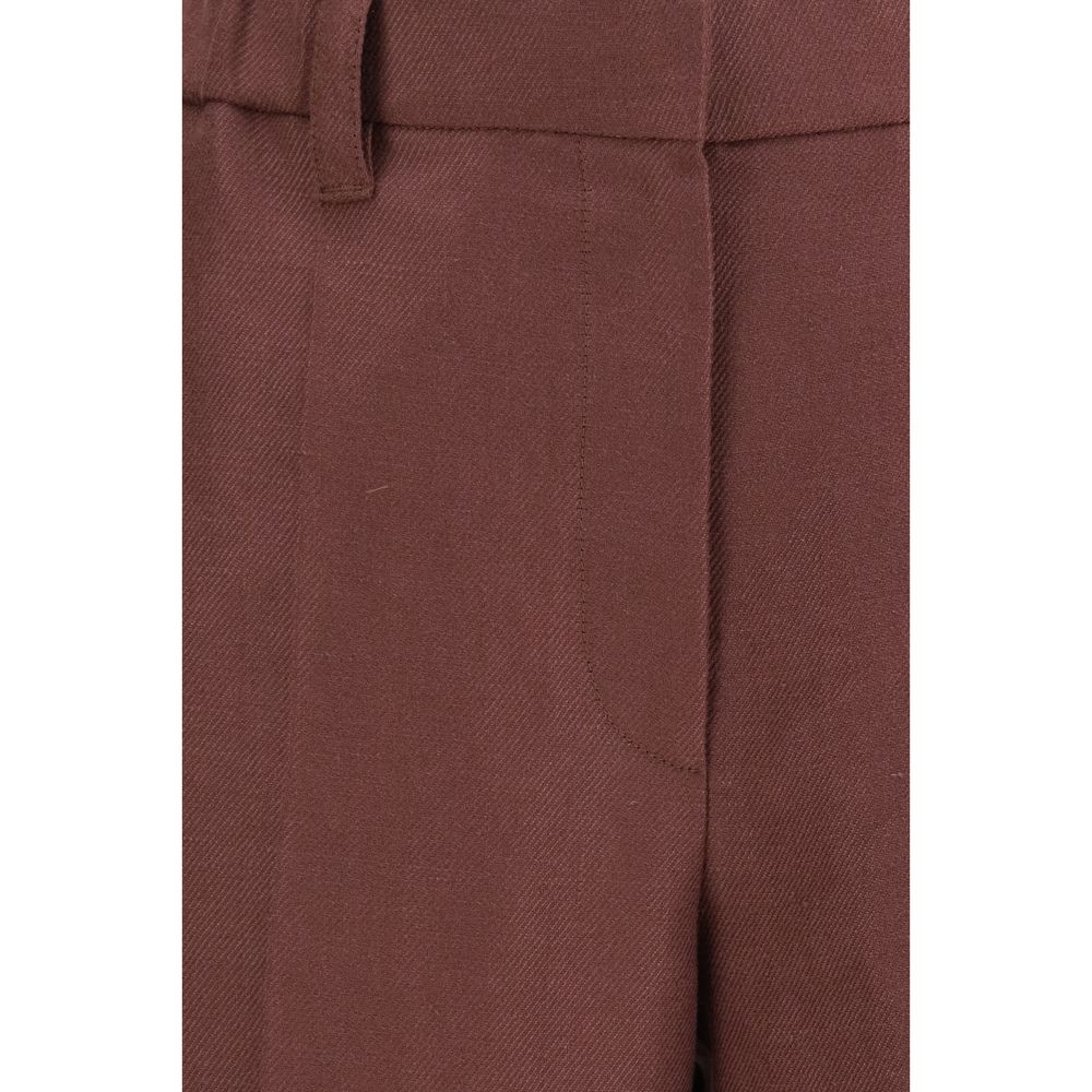 Brunello Cucinelli Brown Linen Casual Pants