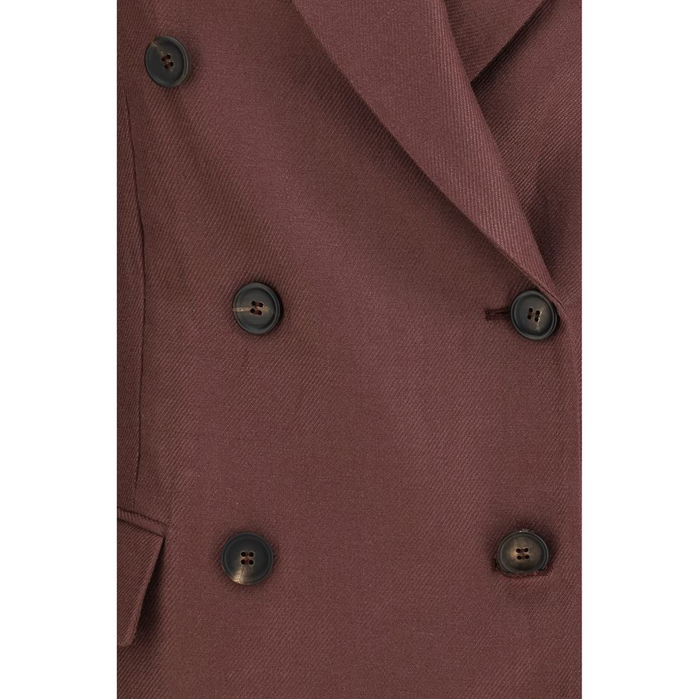 Brunello Cucinelli Bordeaux Viscose Coat
