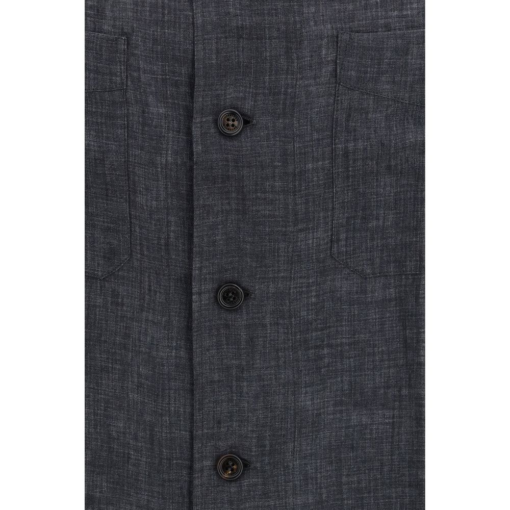 Brunello Cucinelli Gray Linen Shirt